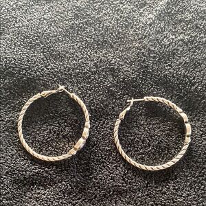 Brighton Elegant Silver Hoop Earrings